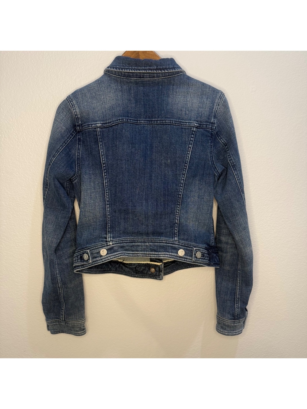 Pilcro And The Letterpress Jacket Womens Medium Blue Denim Trucker Fitted Button - Picture 2 of 8